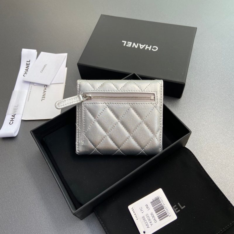 CC 82288 Classic Flap Wallet Sliver Sheepskin Polished Silver 229886