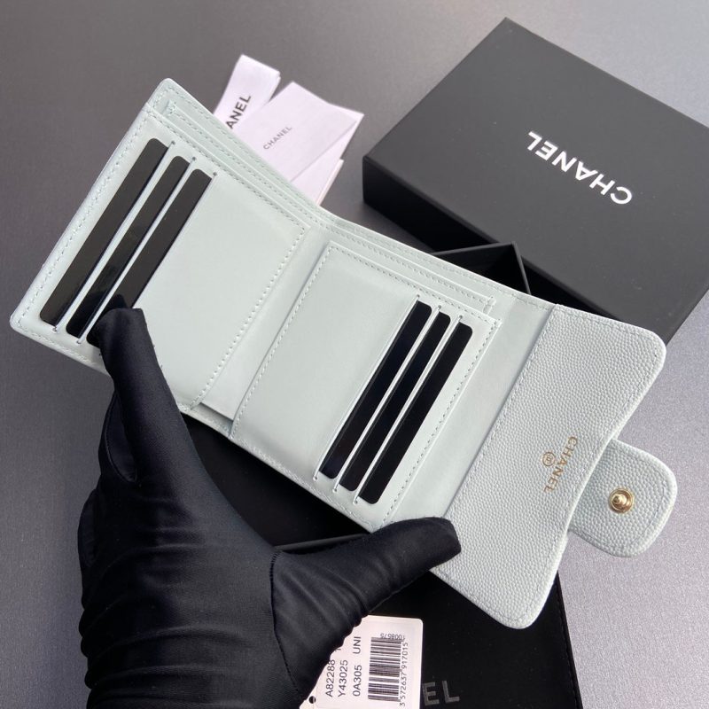 CC 82288 Classic Flap Wallet Light Blue Caviar GHW 229892