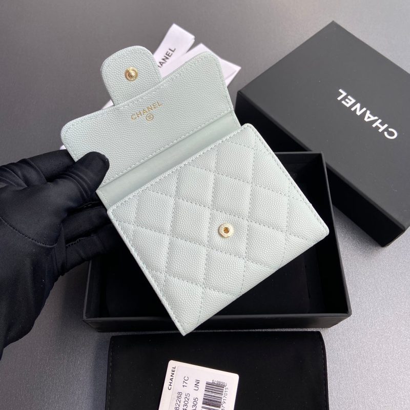 CC 82288 Classic Flap Wallet Light Blue Caviar GHW 229892