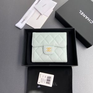 CC 82288 Classic Flap Wallet Light Blue Caviar GHW 229892