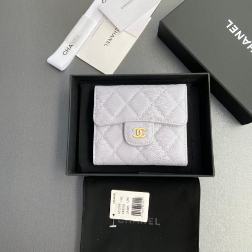 CC 82288 Classic Flap Wallet White Caviar GHW 229894