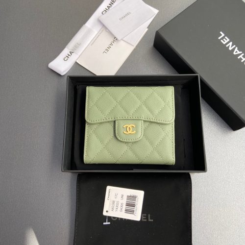 CC 82288 Classic Flap Wallet Olive Green Caviar GHW 229896