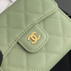 CC 82288 Classic Flap Wallet Olive Green Caviar GHW 229896