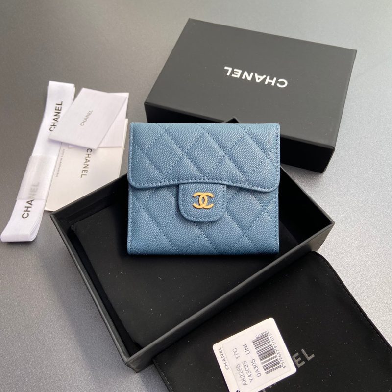CC 82288 Classic Flap Wallet Blue Caviar GHW 229898