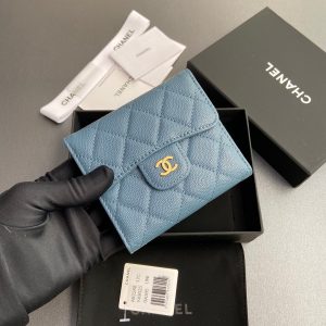 CC 82288 Classic Flap Wallet Blue Caviar GHW 229898