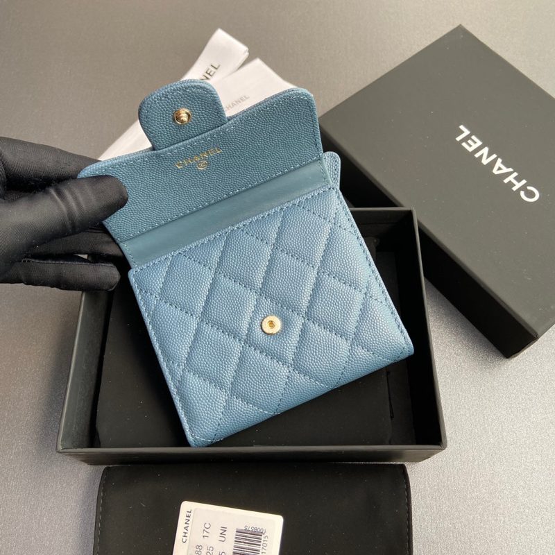CC 82288 Classic Flap Wallet Blue Caviar GHW 229898