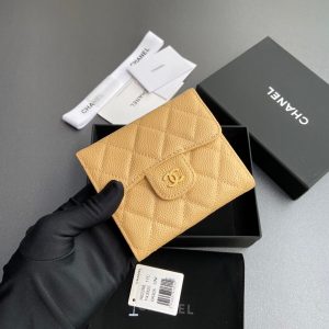CC 82288 Classic Flap Wallet Beige Caviar GHW 229900