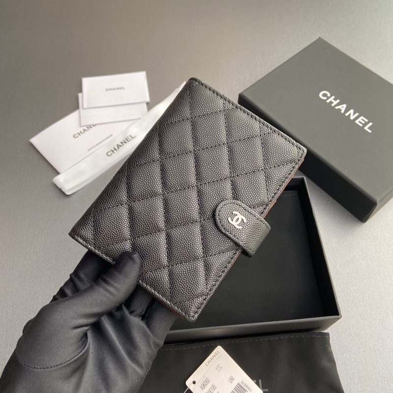 CC 96066 Compact Wallet Black Caviar Sliver Steel 234611