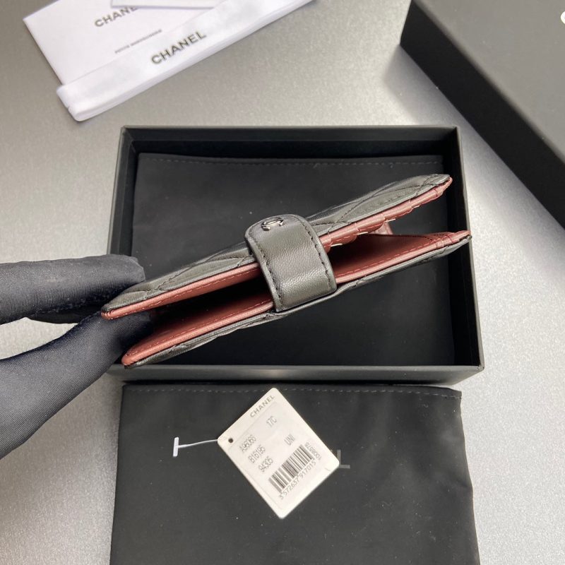 CC 96066 Compact Wallet Black Sheepskin Sliver Steel 234607