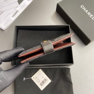 CC 96066 Compact Wallet Black Sheepskin GHW 234609