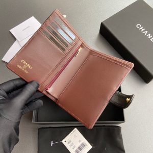 CC 96066 Compact Wallet Black Sheepskin GHW 234609