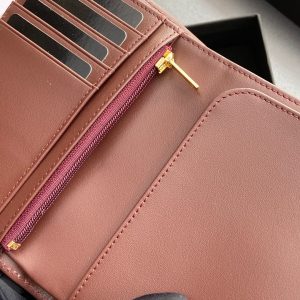 CC 96066 Compact Wallet Black Sheepskin GHW 234609