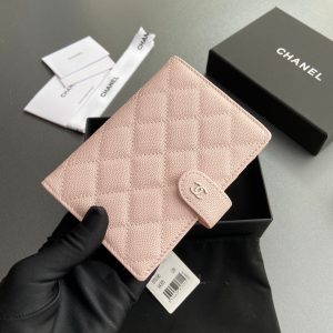 CC 96066 Compact Wallet Light Pink Caviar Sliver Steel 234619