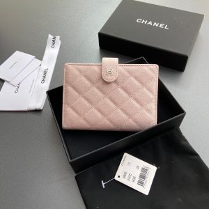 CC 96066 Compact Wallet Light Pink Caviar Sliver Steel 234619