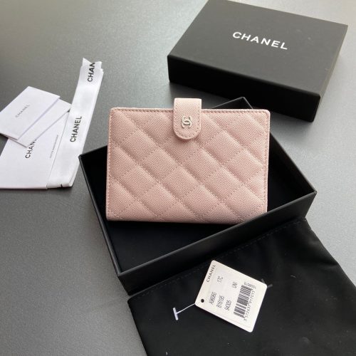 CC 96066 Compact Wallet Light Pink Caviar Sliver Steel 234619