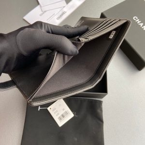 CC 96066 Compact Wallet Black Leather Sliver Steel 234621