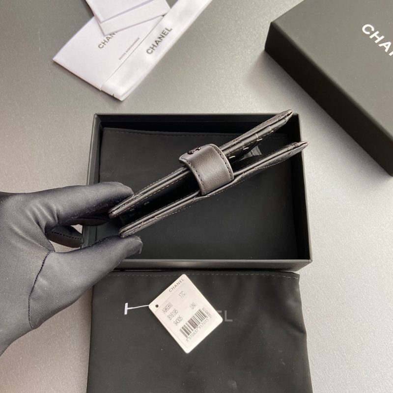 CC 96066 Compact Wallet Black Leather Sliver Steel 234621