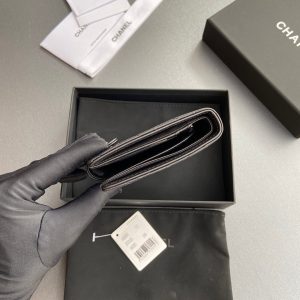 CC 96066 Compact Wallet Black Leather Sliver Steel 234621