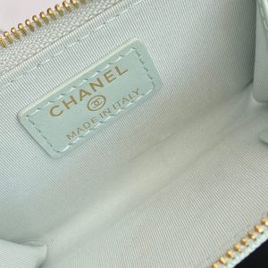 CC Hook & Chain Zipper Card Holder Light Blue Caviar GHW 234723