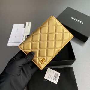 CC Passport Holder Gold Sheepskin 234703