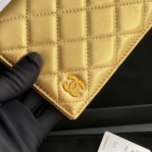 CC Passport Holder Gold Sheepskin 234703