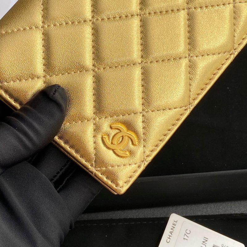 CC Passport Holder Gold Sheepskin 234703