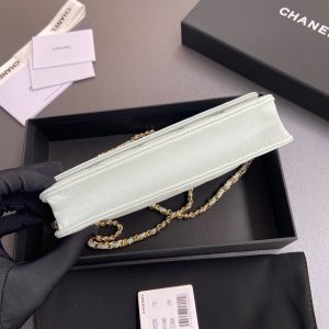 CC Woc 20cm Light Blue Grained Calfskin Gold Hardware