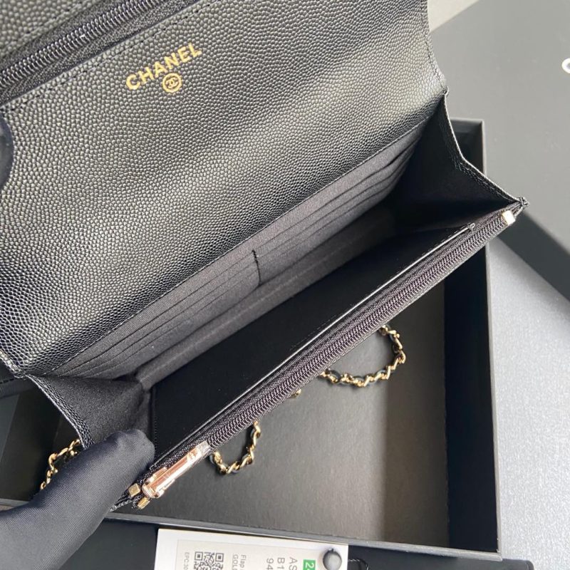 CC Woc 20cm Top Handle Black Grained Calfskin