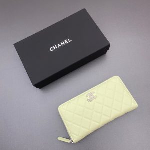 Chanel 25 Long Zipped Wallet With Star Logo 19cm Grained Calfskin 325084