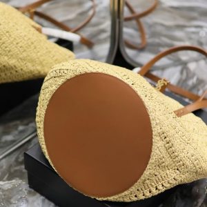 YSL MEDIUM 44CM PANIER BEIGE RAFFIA TOTE BAG