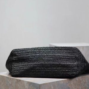 YSL TOTE BAG 50CM BLACK RAFFIA