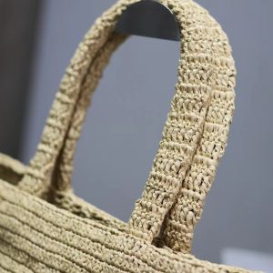 YSL TOTE BAG 50CM BEIGE RAFFIA