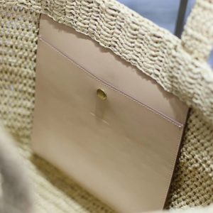 YSL TOTE BAG 50CM BEIGE RAFFIA