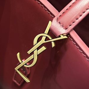 Le 37 Bucket Bag 15cm Red Gold Cowhide