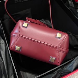 Le 37 Bucket Bag 15cm Red Gold Cowhide