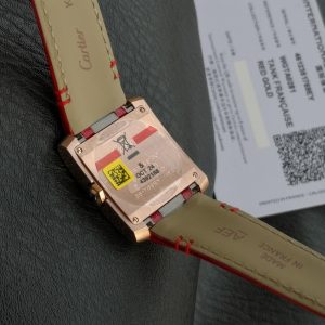 Tank Francaise Pink Gold Case Red Leather Strap