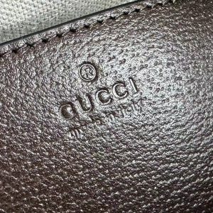 OPHIDIA 21 GG SMALL SHOULDER BAG IN BEIGE CANVAS AND BROWN CALFSKIN