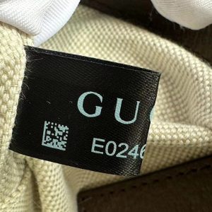 OPHIDIA 21 GG SMALL SHOULDER BAG IN BEIGE CANVAS AND BROWN CALFSKIN