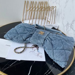 CC 25K Bow Bag 38cm Blue Denim