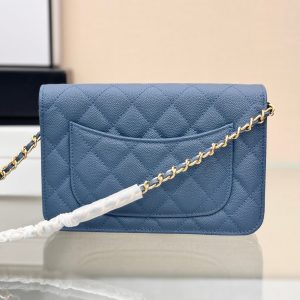 WOC 19CM BLUE JEAN CAVIAR GOLD HARDWARE