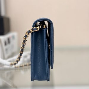 WOC 19CM BLUE JEAN CAVIAR GOLD HARDWARE