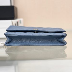 WOC 19CM BLUE JEAN CAVIAR GOLD HARDWARE