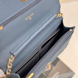 WOC 19CM BLUE JEAN CAVIAR GOLD HARDWARE