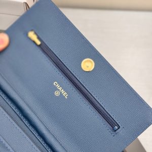 WOC 19CM BLUE JEAN CAVIAR GOLD HARDWARE