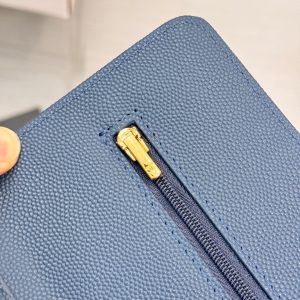 WOC 19CM BLUE JEAN CAVIAR GOLD HARDWARE