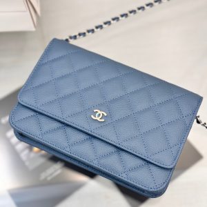 WOC 19CM BLUE JEAN CAVIAR SILVER HARDWARE