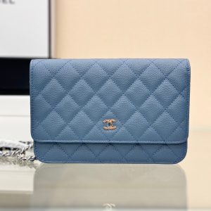 WOC 19CM BLUE JEAN CAVIAR SILVER HARDWARE