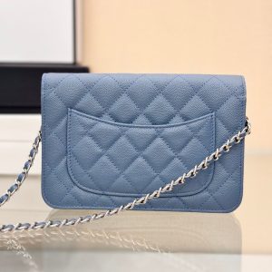 WOC 19CM BLUE JEAN CAVIAR SILVER HARDWARE