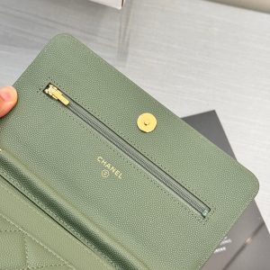 WOC 19CM KHAKI BLUE CAVIAR GOLD HARDWARE