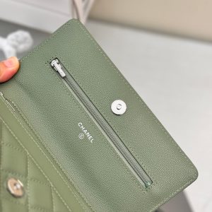 WOC 19CM KHAKI BLUE CAVIAR SILVER HARDWARE